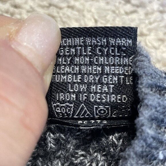 Van Heusen Chunky Cable Knit Pullover Sweater Men's Large Gray Ramie Cotton - Picture 7 of 9